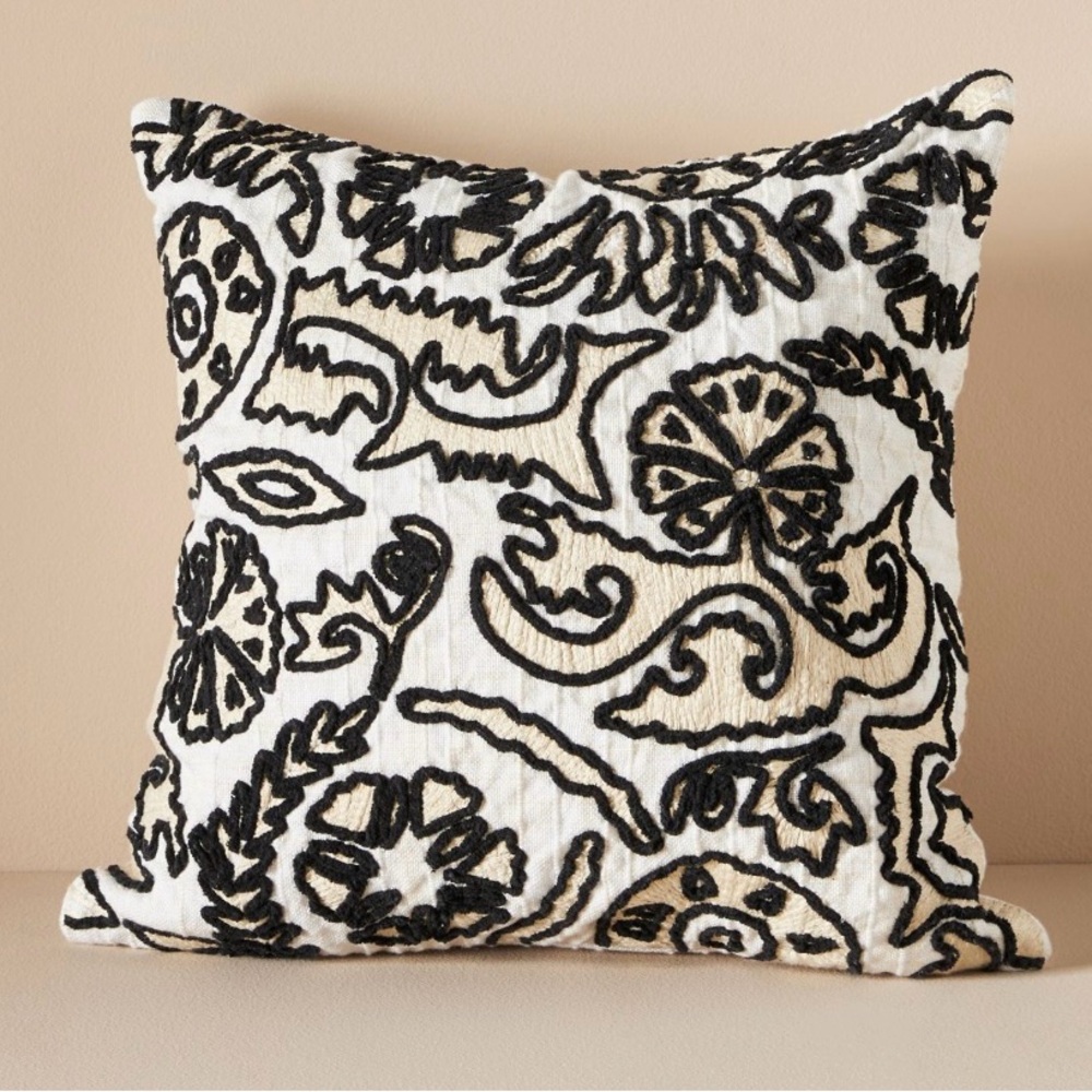 Anthropologie Embroidered Paola Pillow